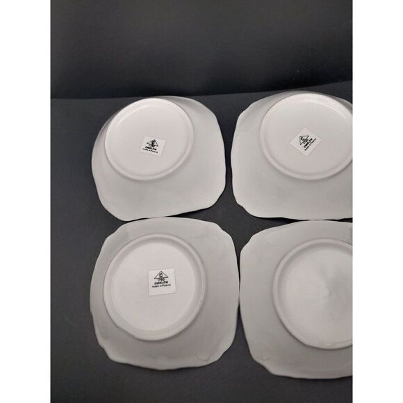 VTG C Mielow Poland Embossed Bowls White Porcelain Small Fruit Dipping Set of 4 - Picture 6 of 7